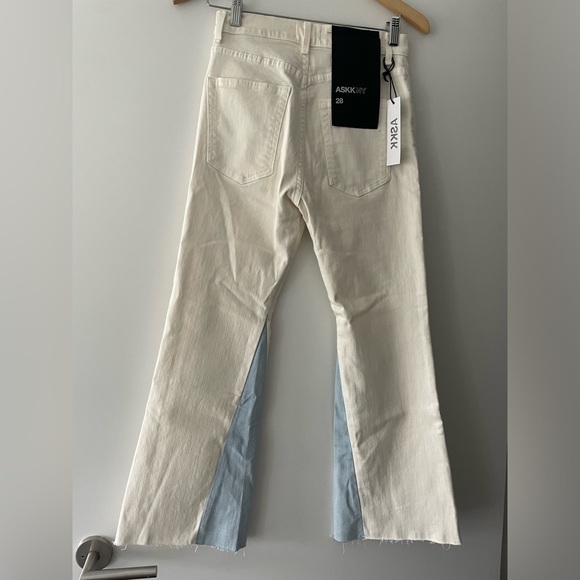 NWT anthro/AskkNy blue flare white jeans - Picture 2 of 7